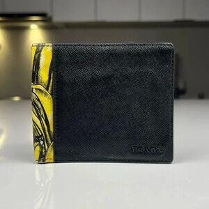 Prada Saffiano Banana Bifold Wallet